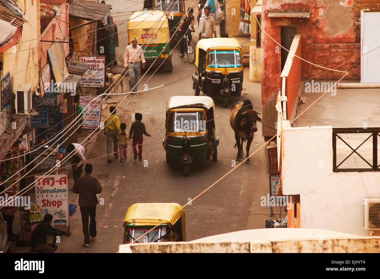 India - street scene of Agra Stock Photo