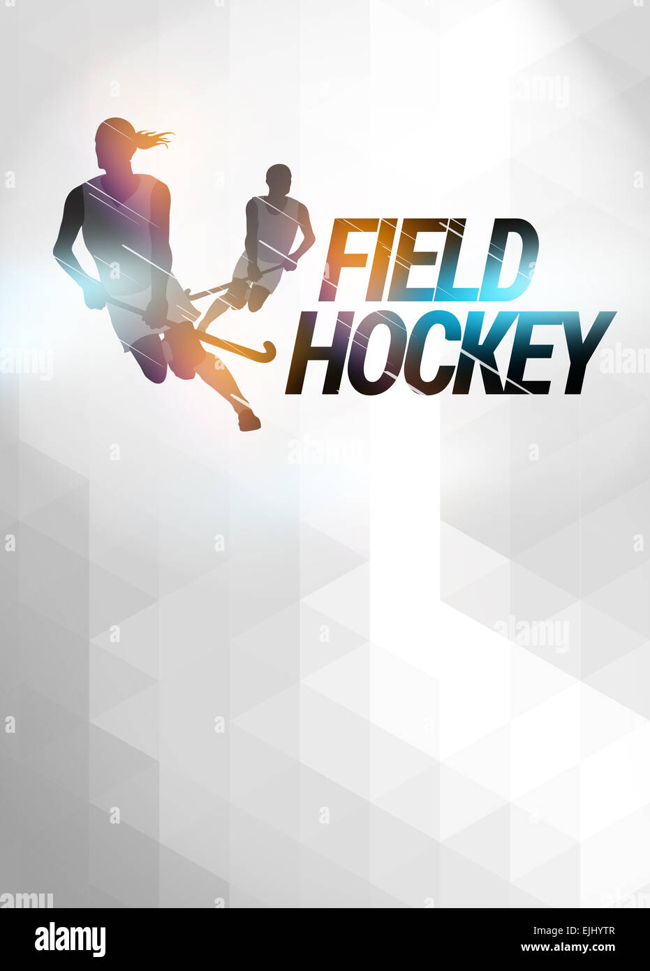 Field hockey sport invitation poster or flyer background with empty