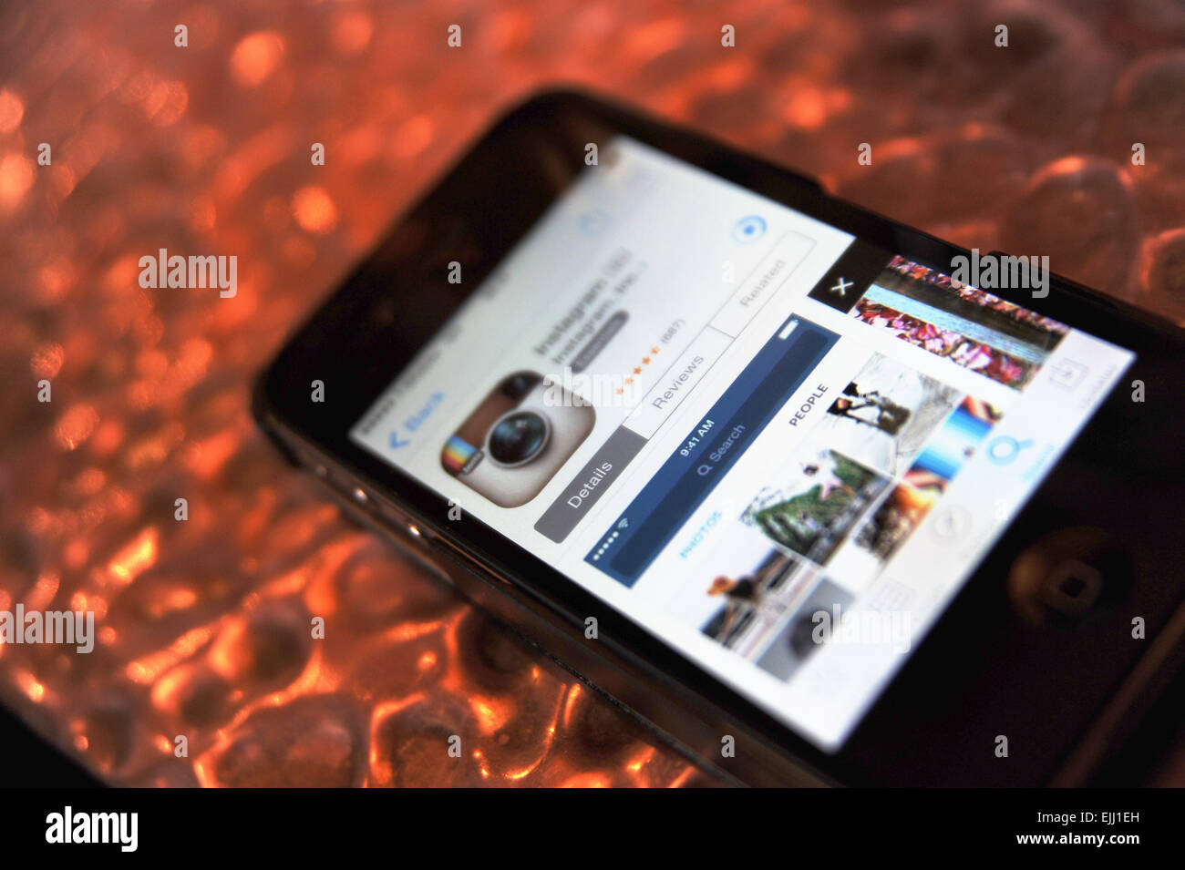 London England UK -  Instagram app on smart phone Stock Photo