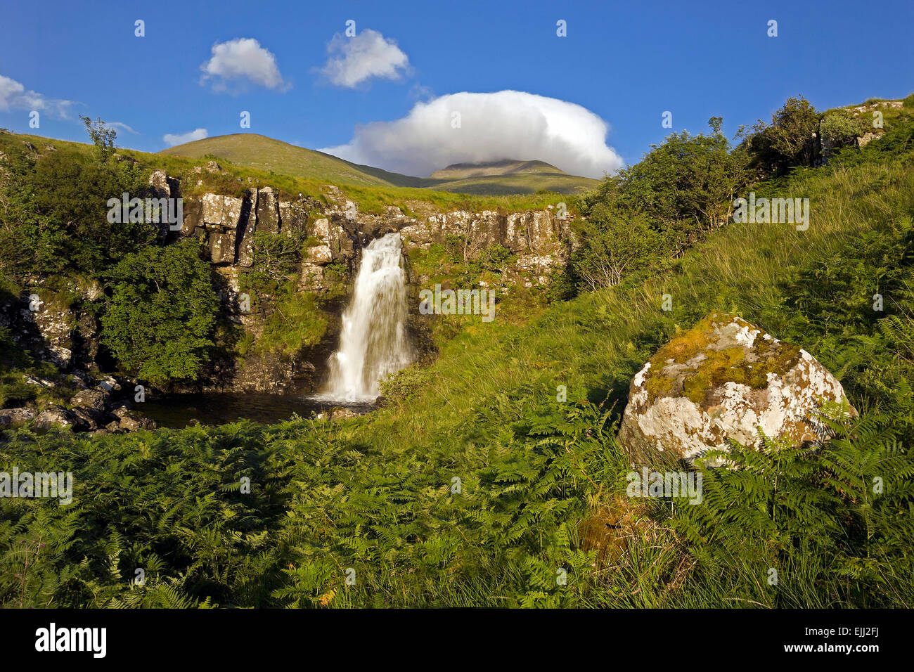 foot of ben more with waterfall Stock Photo