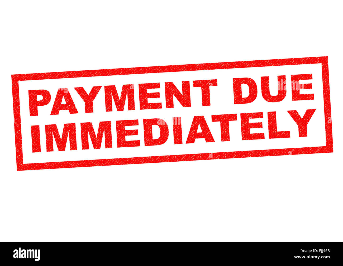 PAYMENT DUE IMMEDIATELY red Rubber Stamp over a white background. Stock Photo