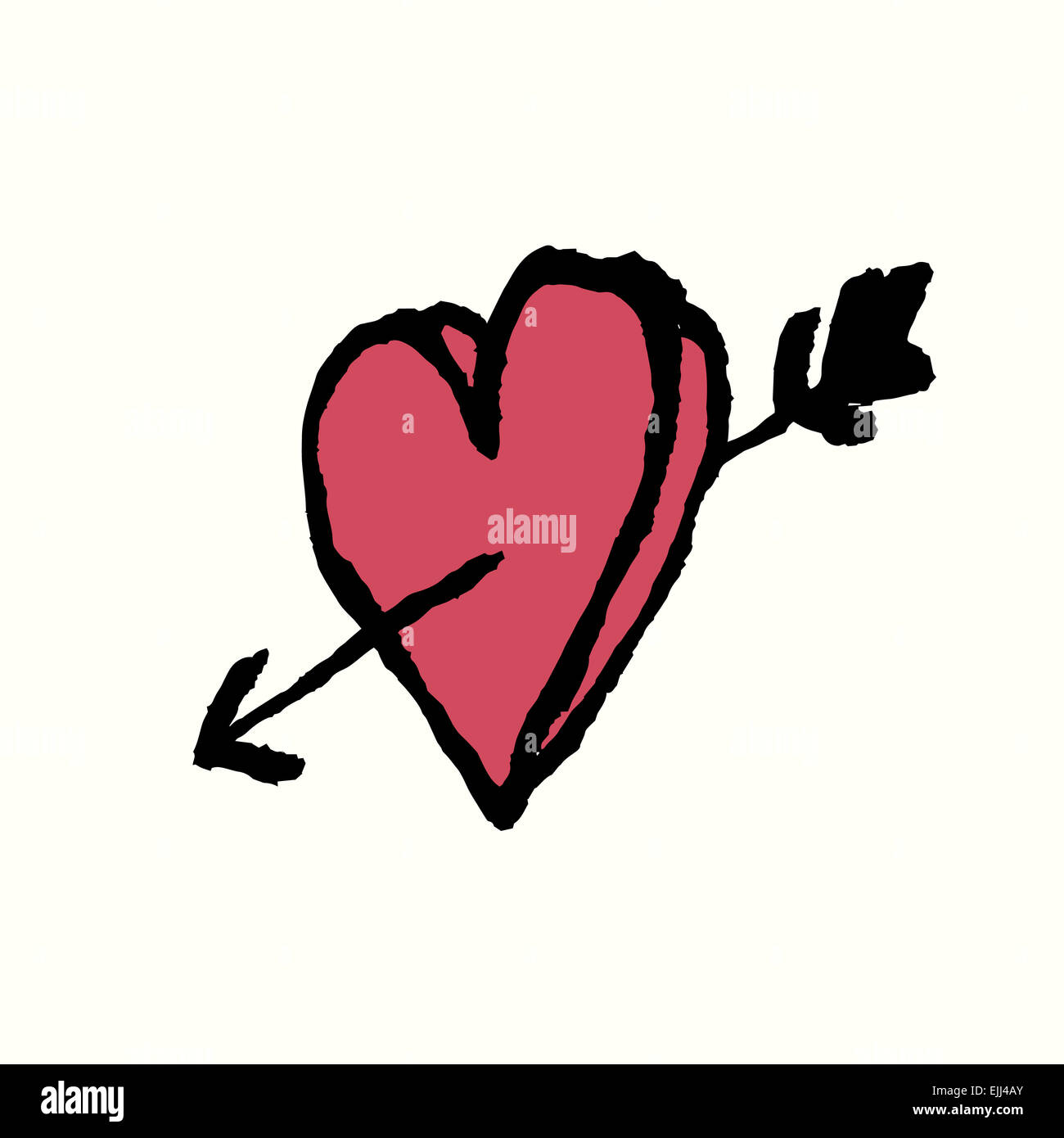 Heart arrow hand drawn hi-res stock photography and images - Alamy