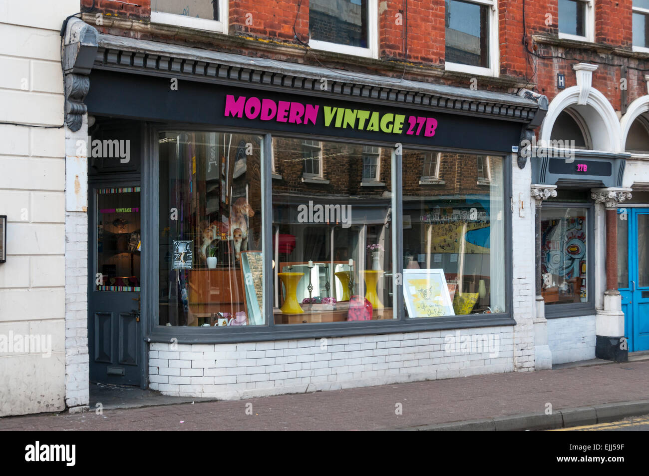 The premises of Modern Vintage in the old town of Margate. Stock Photo