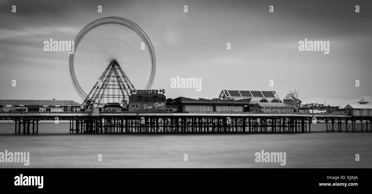 Wheel on the pier at Blackpool. Stock Photo