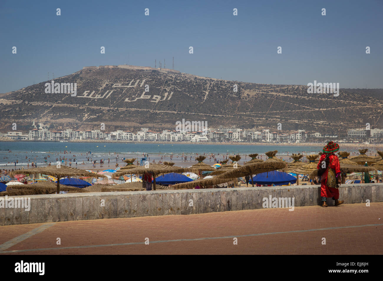 Waterboy on the seafront of Agadir. Stock Photo