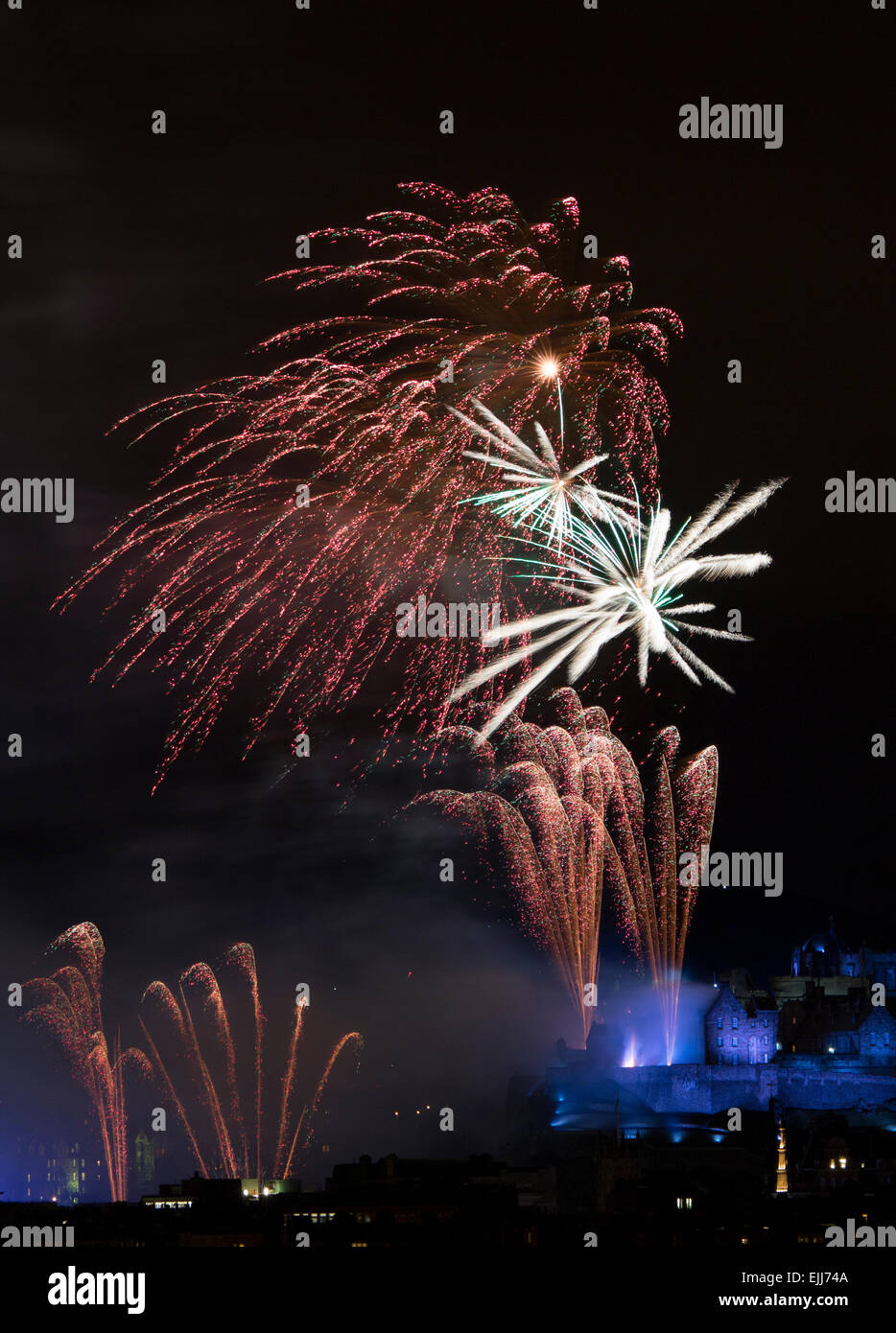 Hogmanay fireworks, Edinburgh Castle , Scotland Stock Photo Alamy