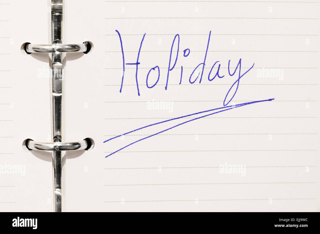 reminder with holiday word on organizer Stock Photo