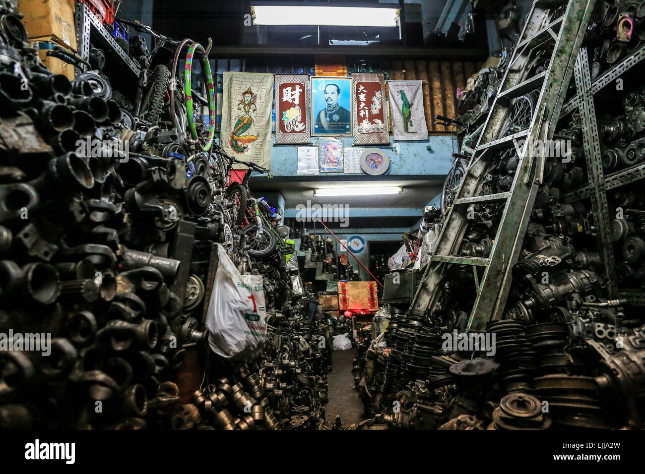 Feb 25, 2015 - Bangkok, Thailand - View from inside a shop where we