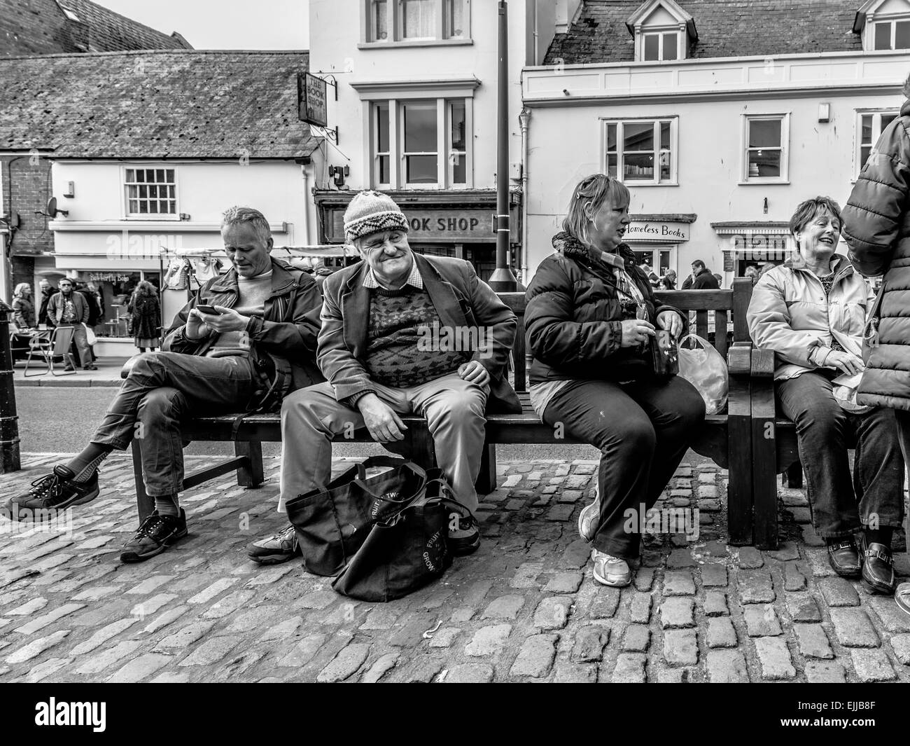Market day  Bridport in Dorset Stock Photo