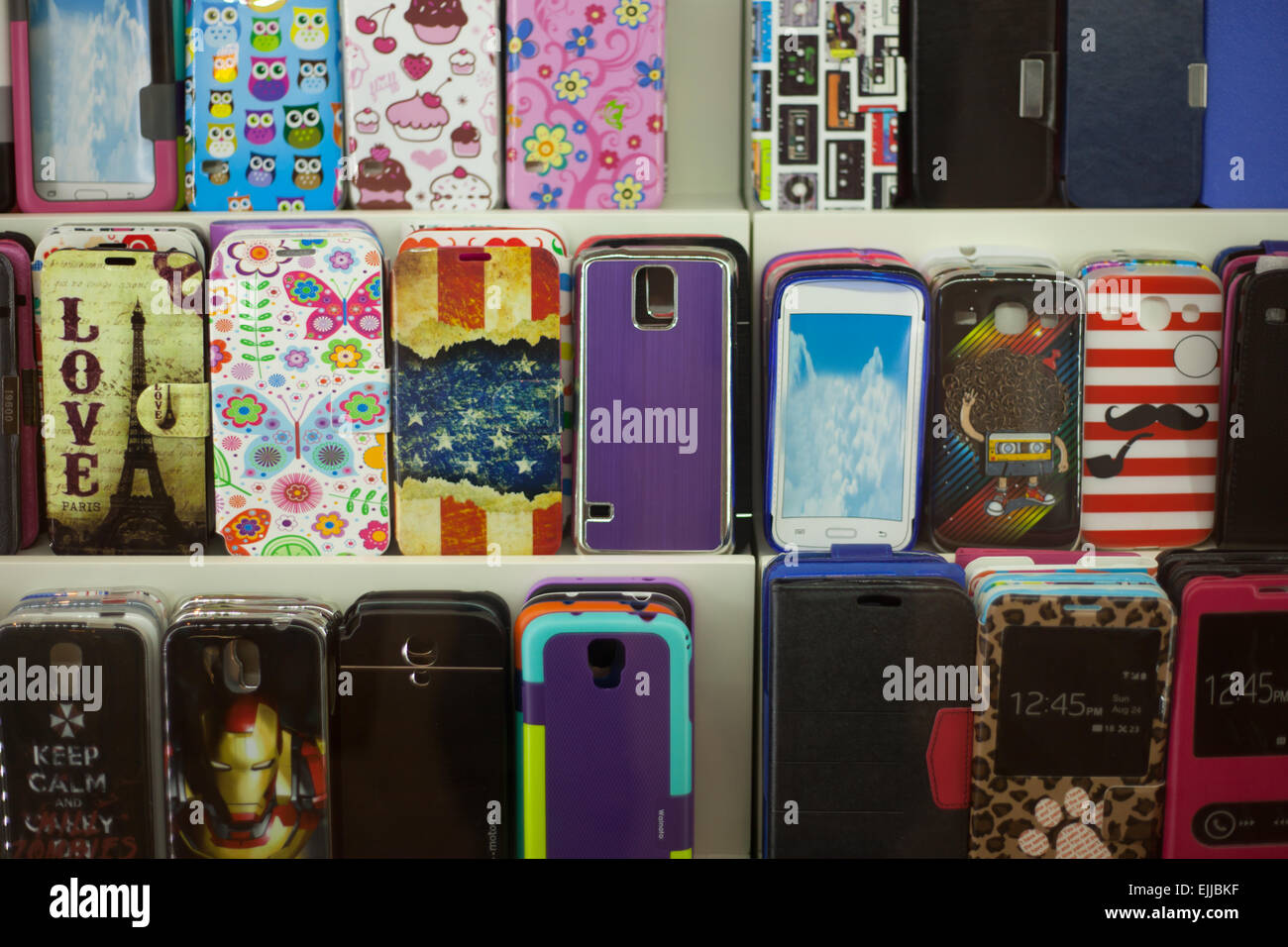 Lots of colorful designs mobile phone decals Stock Photo