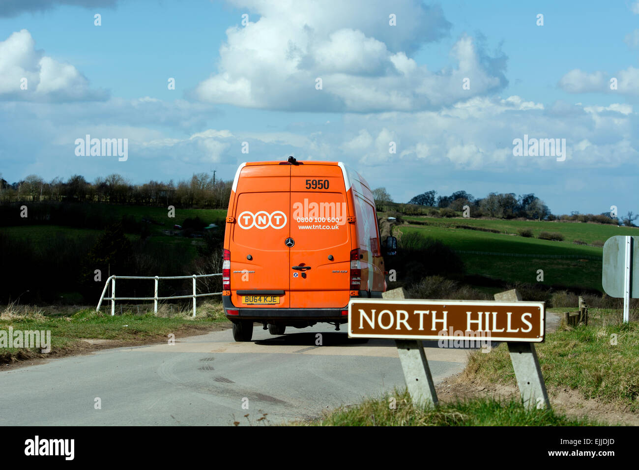 TNT parcels delivery van at Brill, Buckinghamshire, England, UK Stock Photo