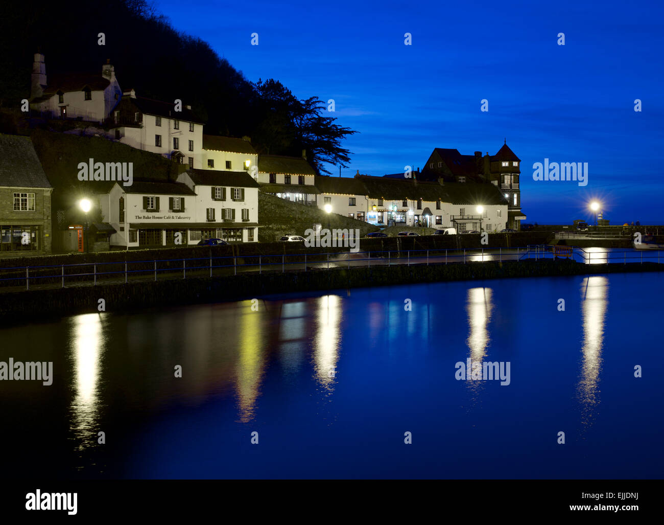 Lynmouth, Devon, at night, England UK Stock Photo