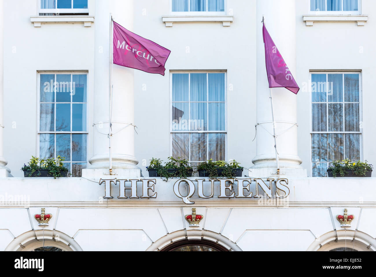 The Queen's Hotel is a landmark hotel in Cheltenham, Gloucestershire, UK now owned by Mercure Stock Photo