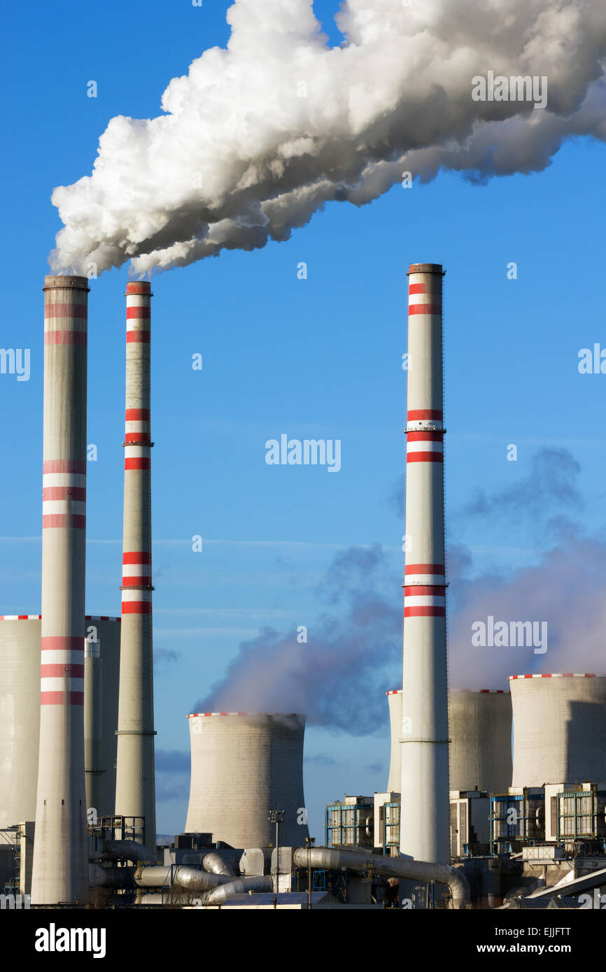 Close view of coal power plant Stock Photo