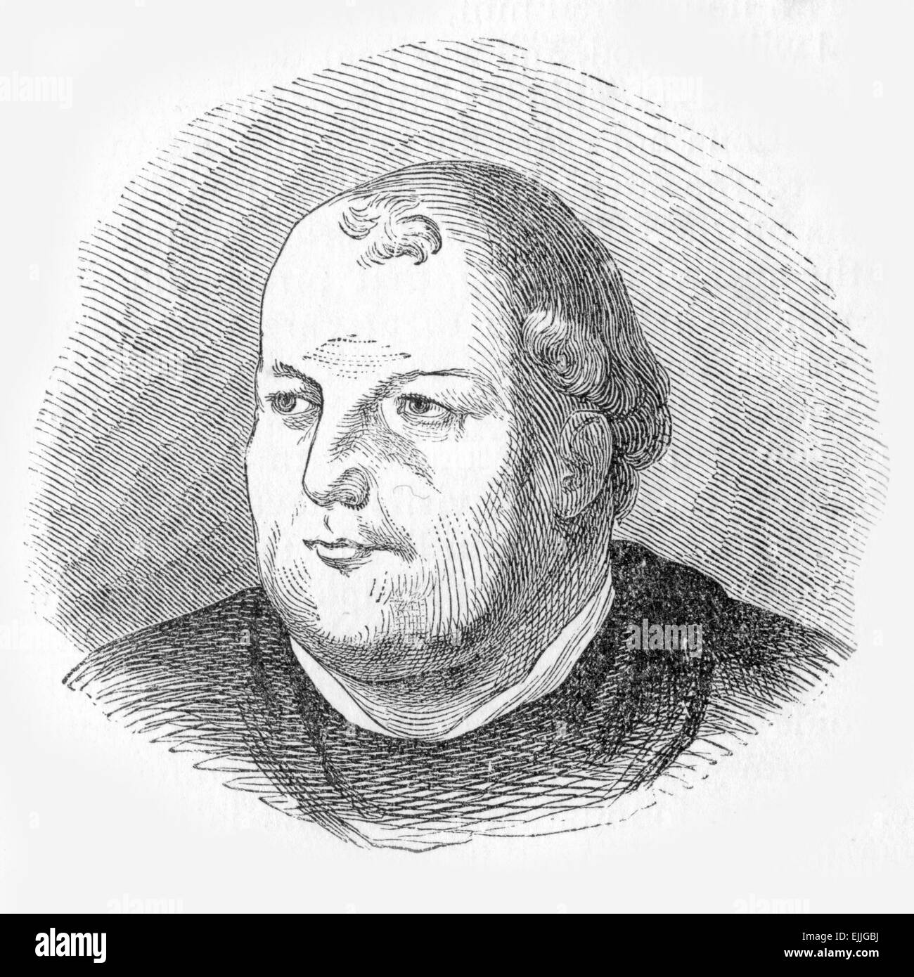 Vicar-General, John von Staupitz, who had a tremendous effect on the thinking of Martin Luther Stock Photo