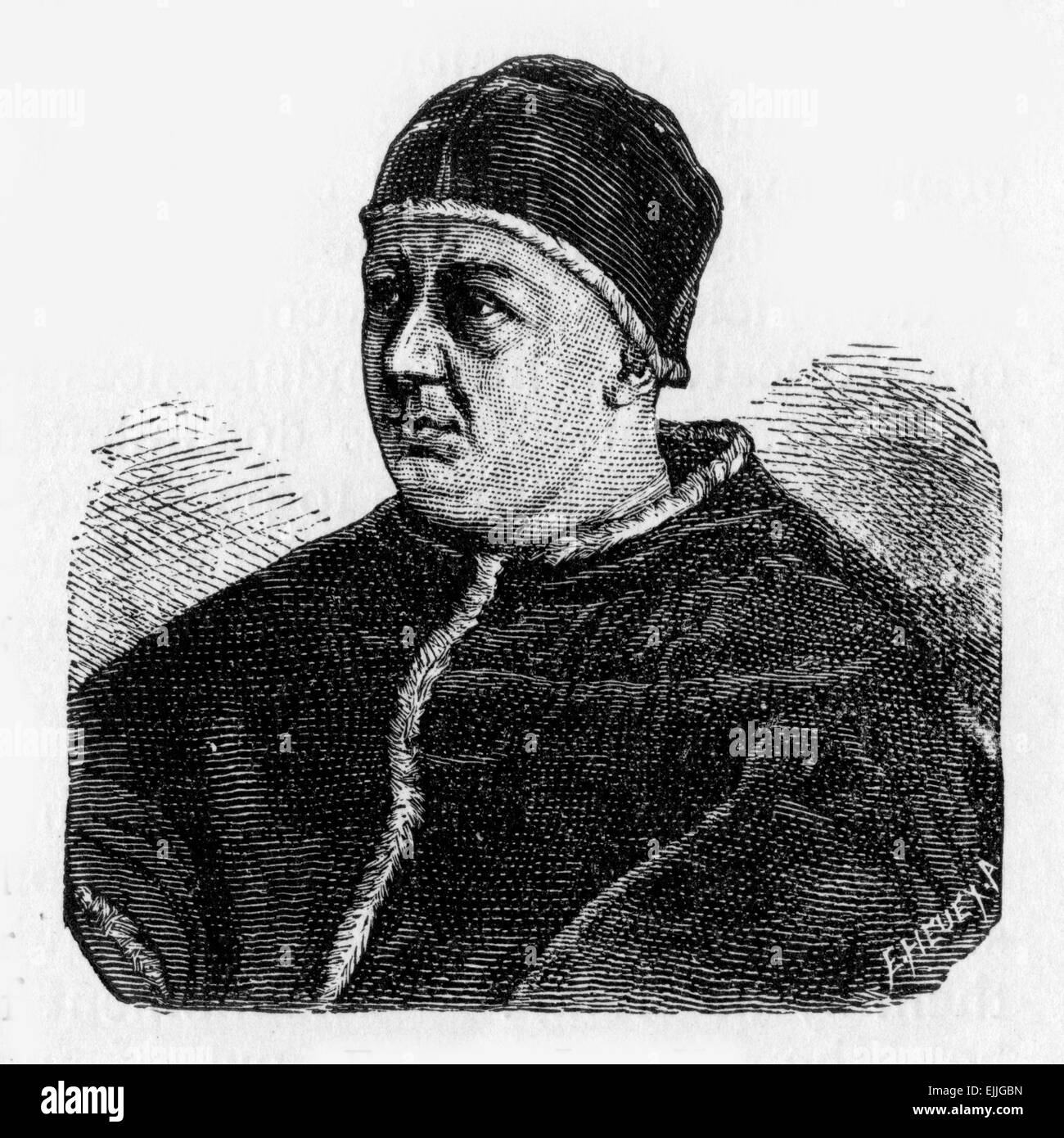 Pope Leo X, pope during the time of Martin Luther, from an engraving  published in Life of Luther by Julius Kostlin, 1900 Stock Photo - Alamy