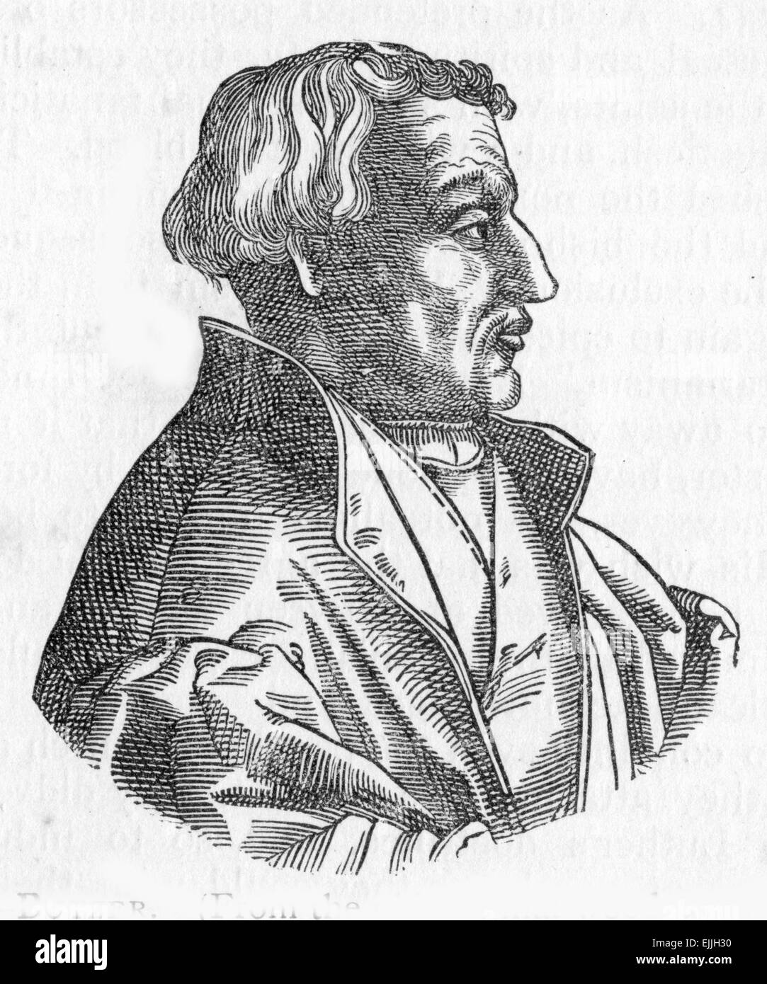Martin Bucer (1491 – 1551), a Protestant reformer based in Strasbourg who influenced Lutheran, Calvinist, and Anglican doctrines Stock Photo