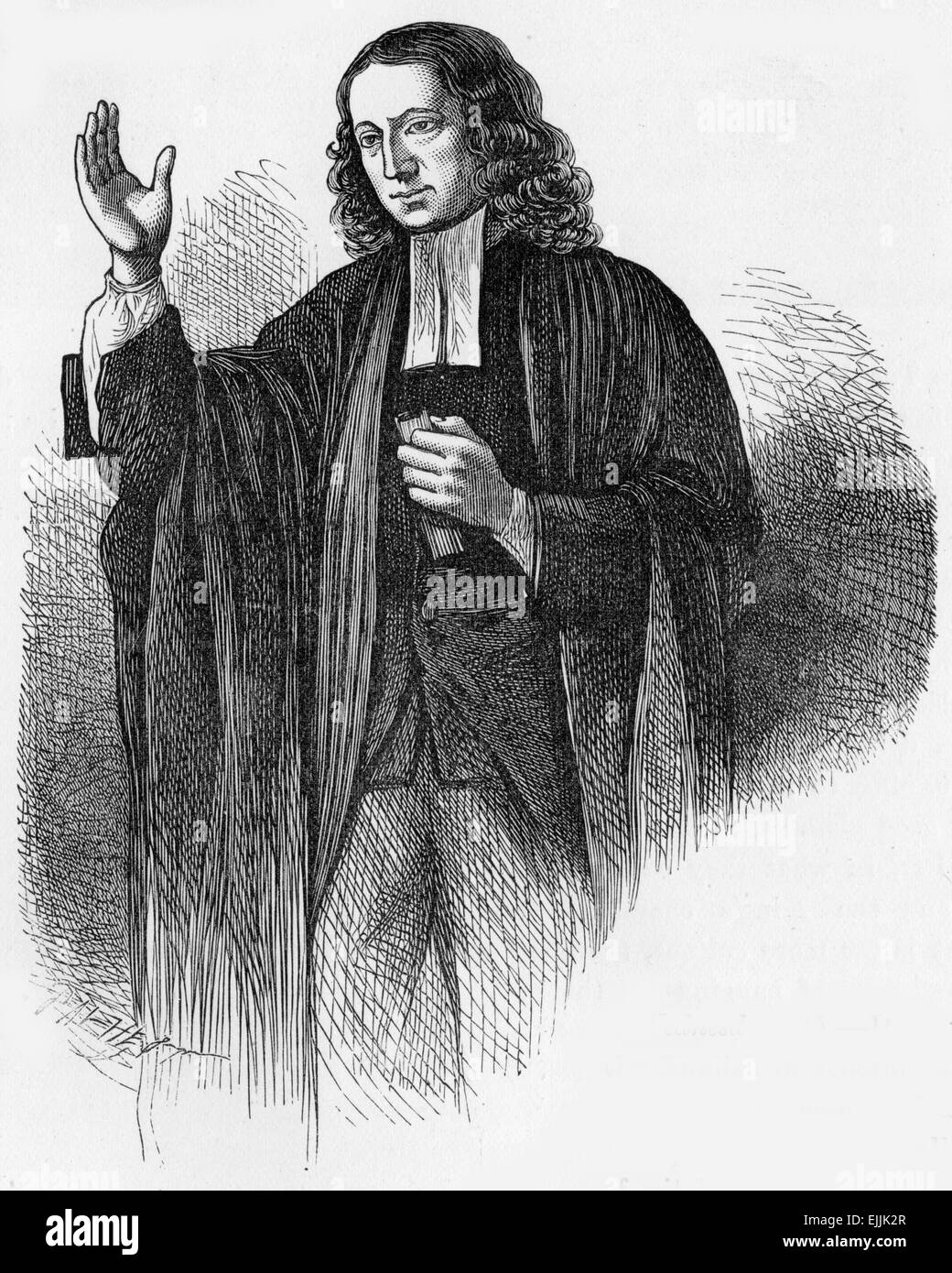 portait of John Wesley preaching at the age of 63,  engraving from Selections from the Journal of John Wesley, 1891 Stock Photo