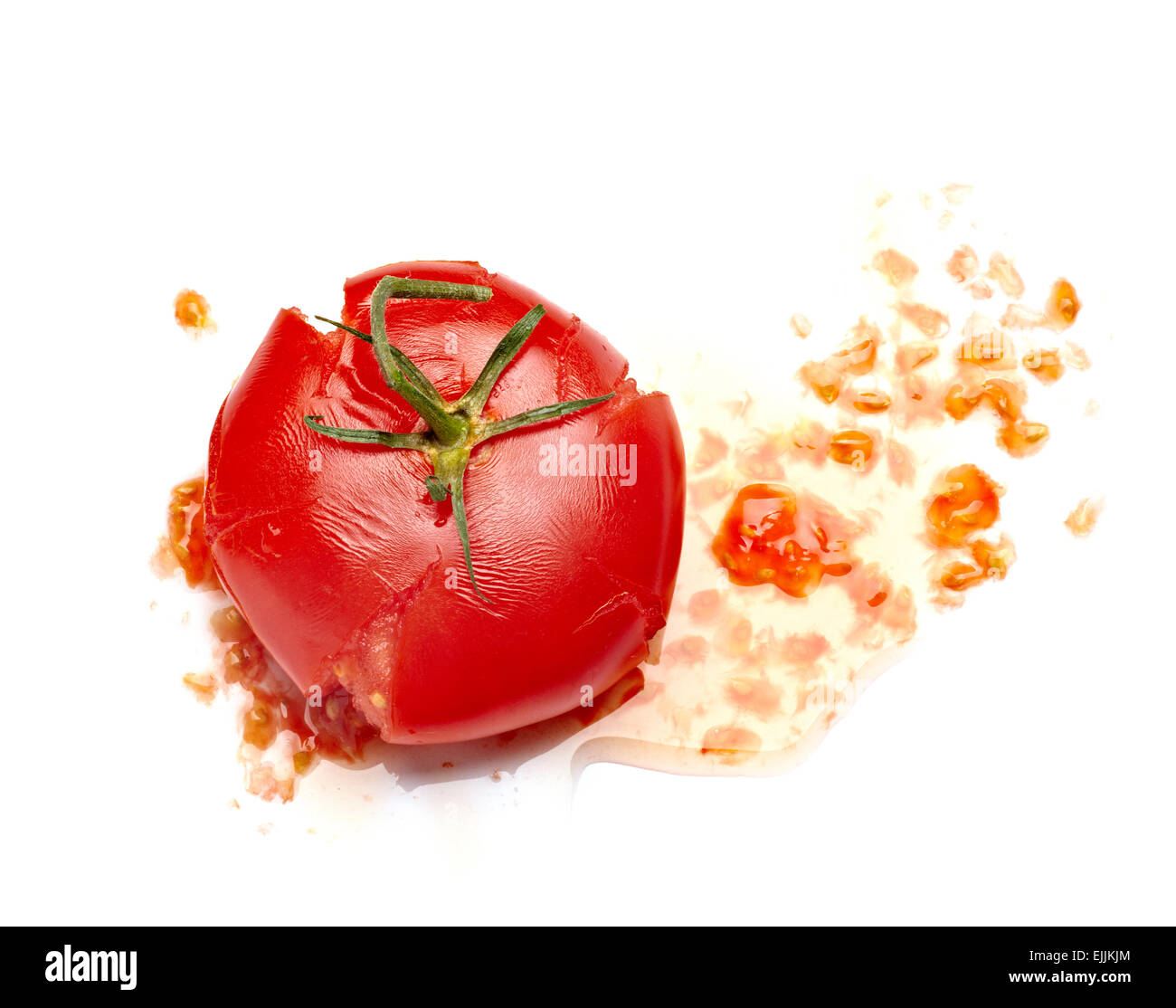 smashed tomato Stock Photo