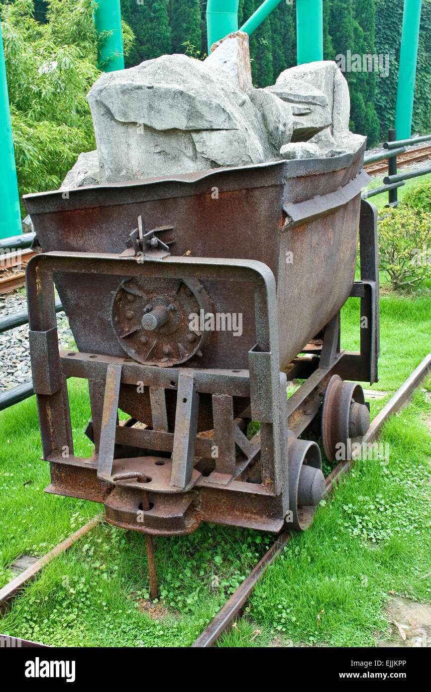 Train miner's truck of the last century Stock Photo