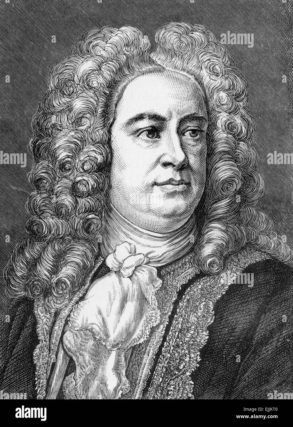 George Frideric Handel (German: Georg Friedrich Händel; 1685 - 1759) was a German-born British Baroque composer Stock Photo