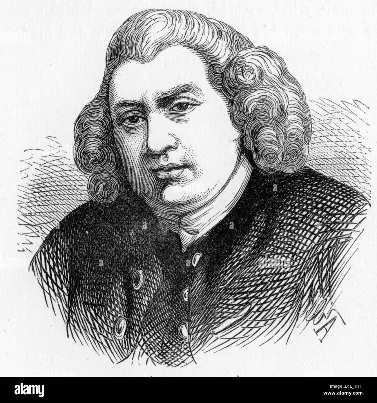 Samuel Johnson (1709 - 1784), often referred to as Dr Johnson, made lasting contributions to English literature Stock Photo