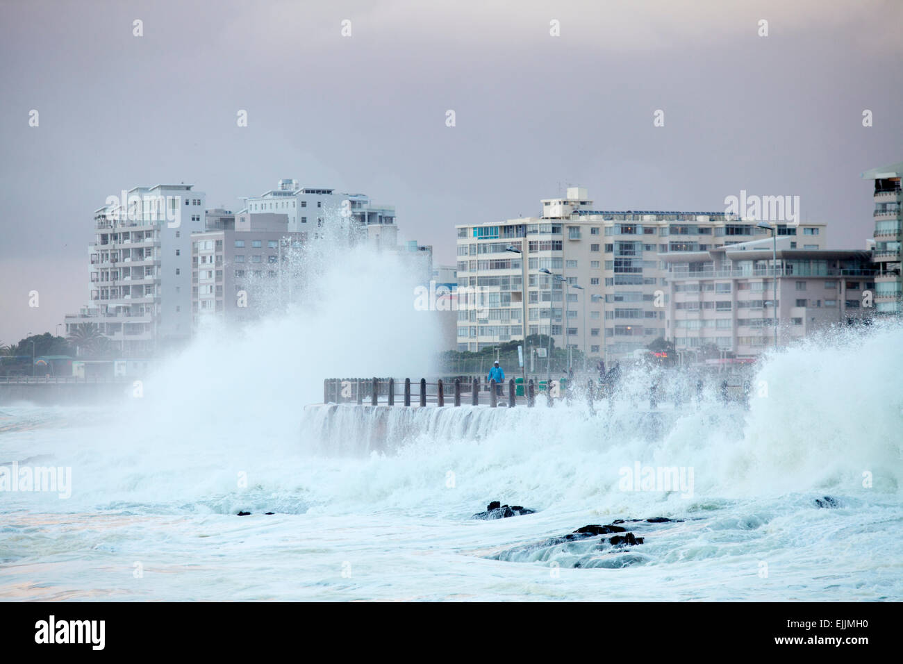 Waves crashing against sea wall, Sea Point, Cape Town, Western Cape, South  Africa Stock Photo - Alamy