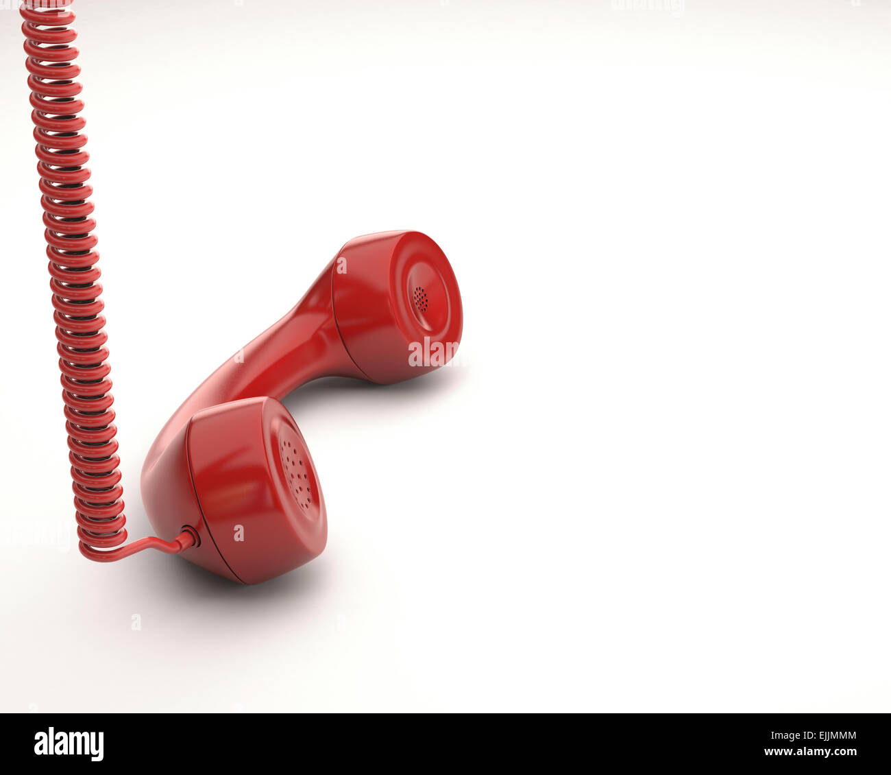 Red telephone handset, computer illustration Stock Photo Alamy