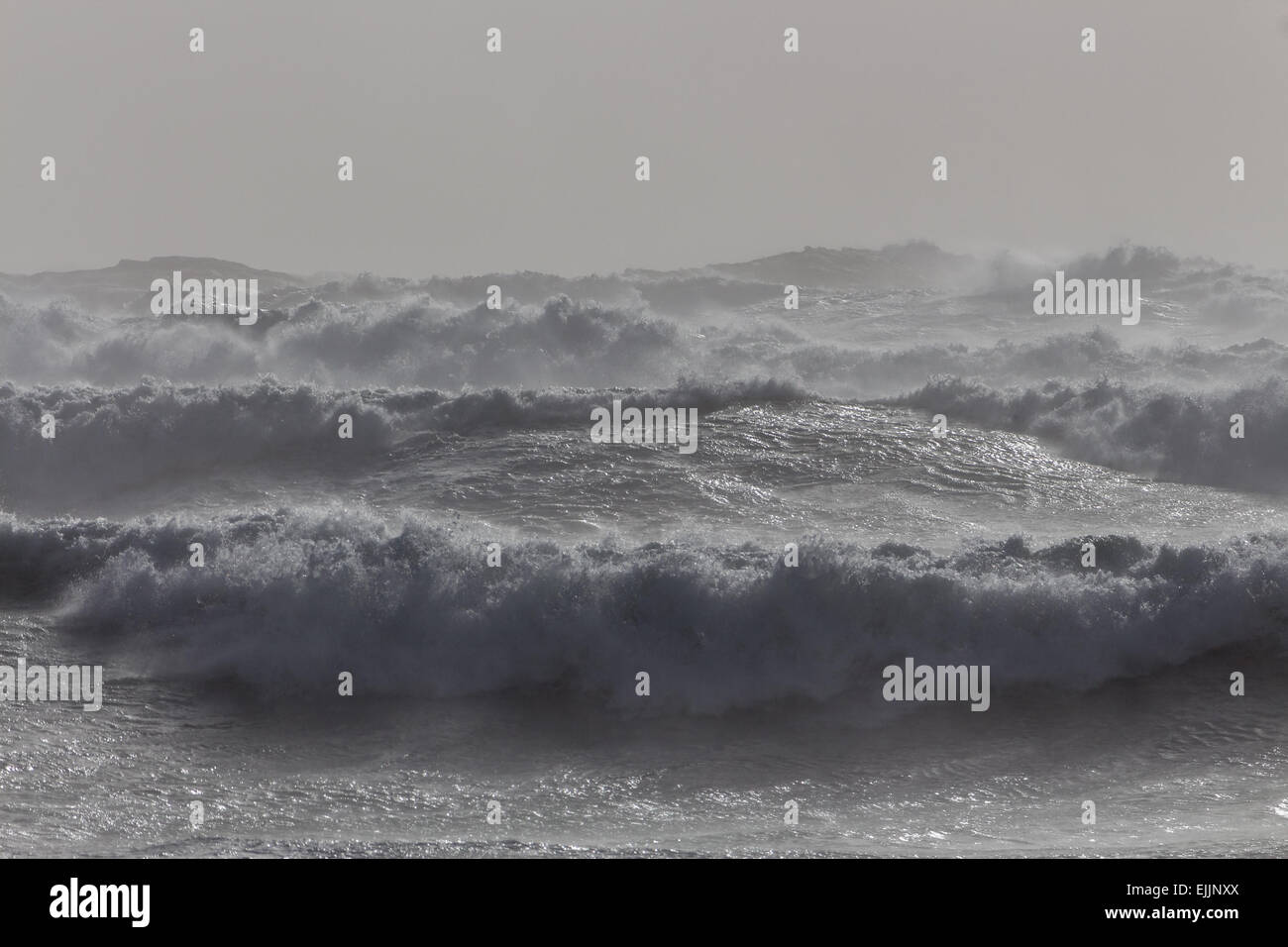 wave surge in Iceland, North Atlantic Ocean Stock Photo