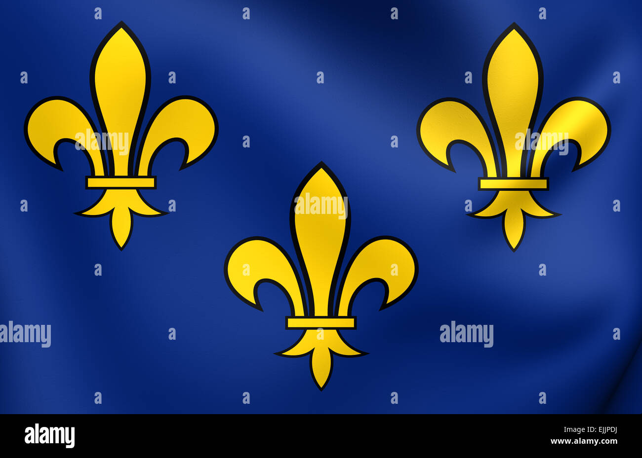 Flag of Ile-de-France, France. Close Up Stock Photo - Alamy