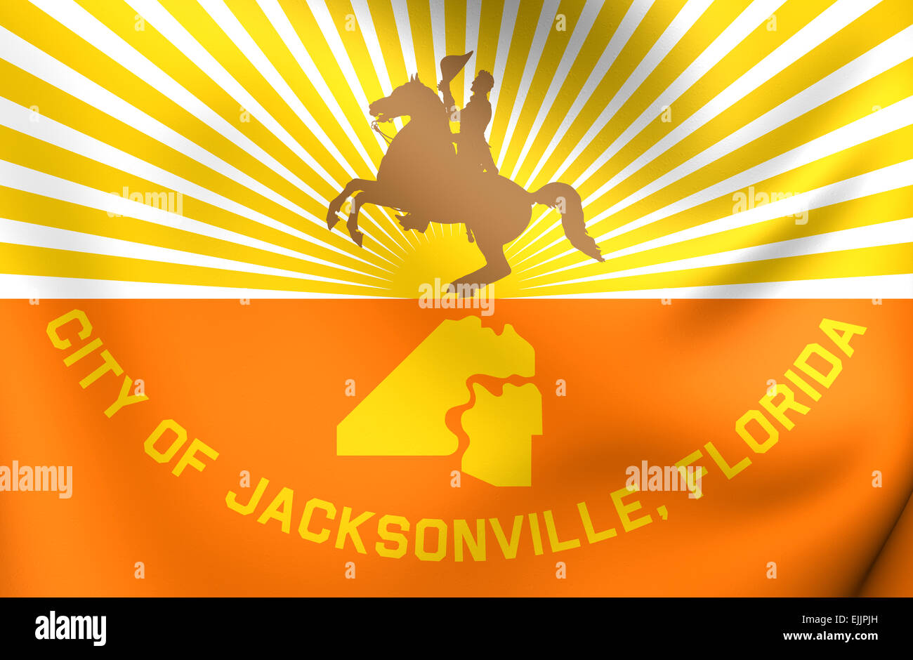 Flag of Jacksonville, USA. Close Up. Stock Photo