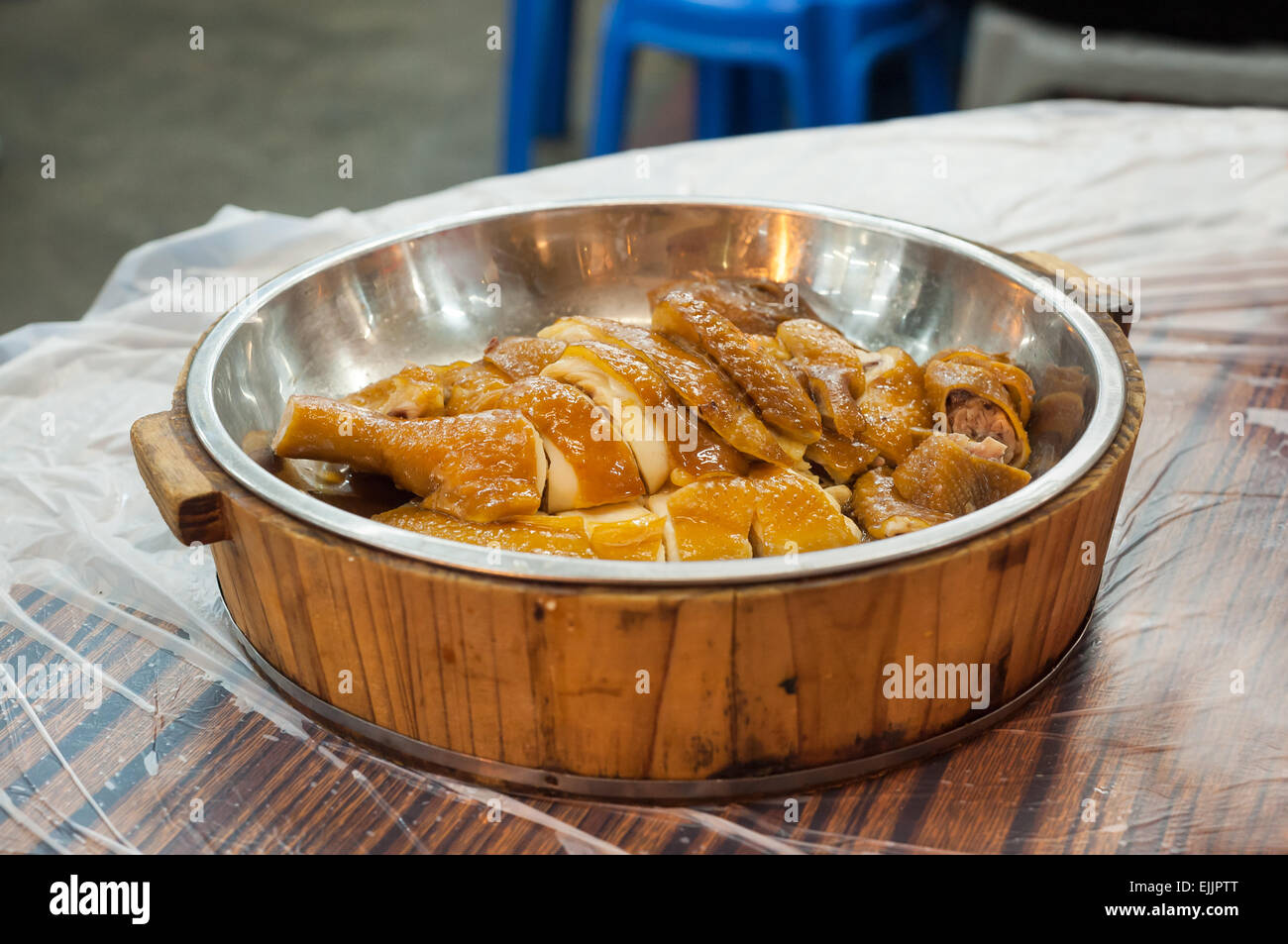 Drunken chicken in soy sauce, Hong Kong Stock Photo