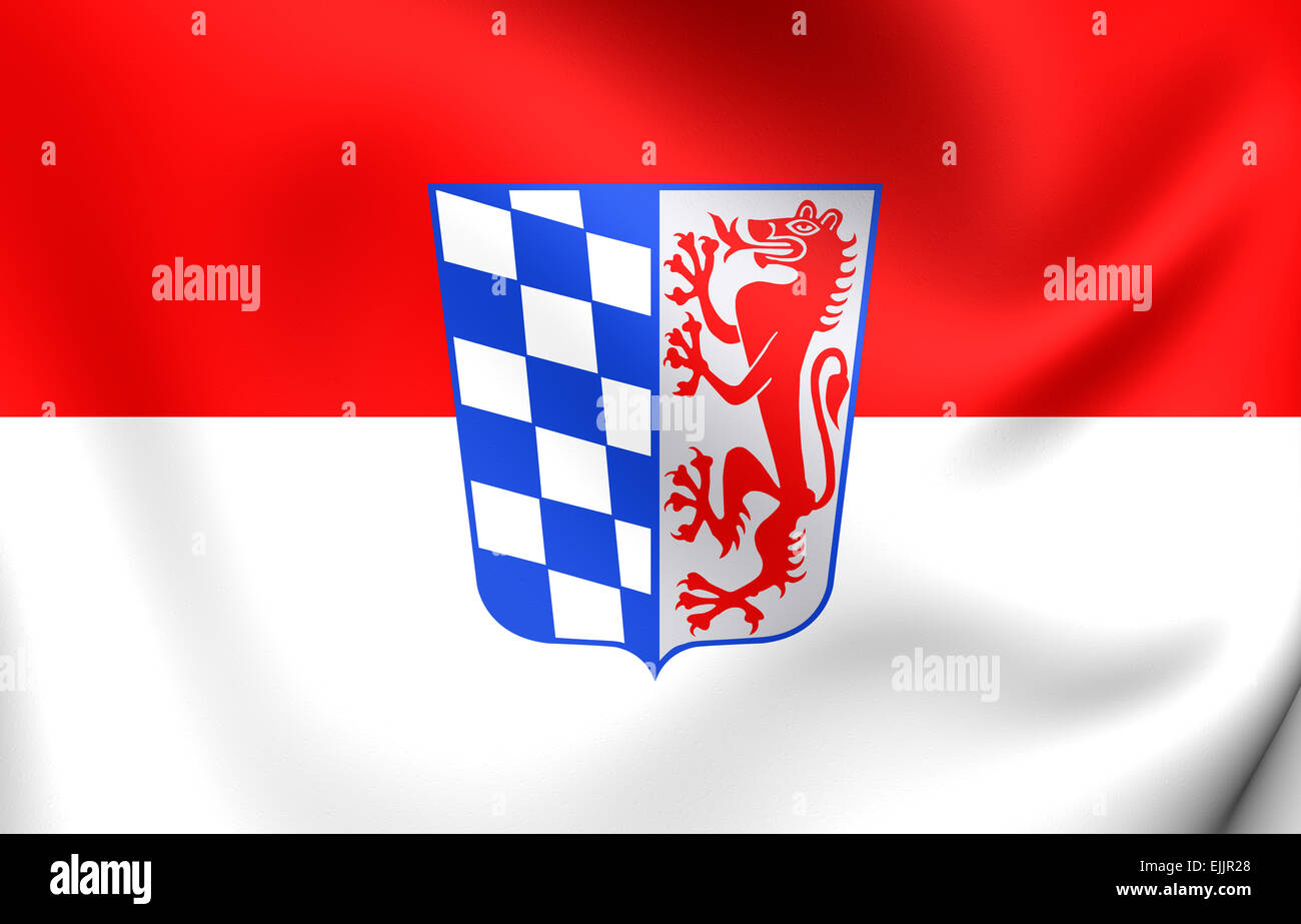 Flag of Lower Bavaria, Germany. Close Up. Stock Photo