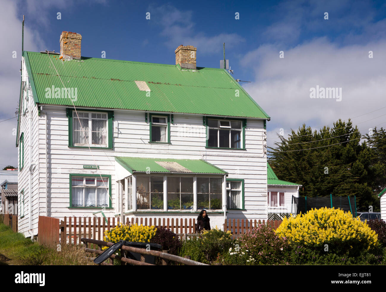 Falklands, Port Stanley, Church House, traditionally built Falkland Island weatherboarded home Falklands, Port Stanley, Church House, traditionally built Falkland Island weatherboarded home