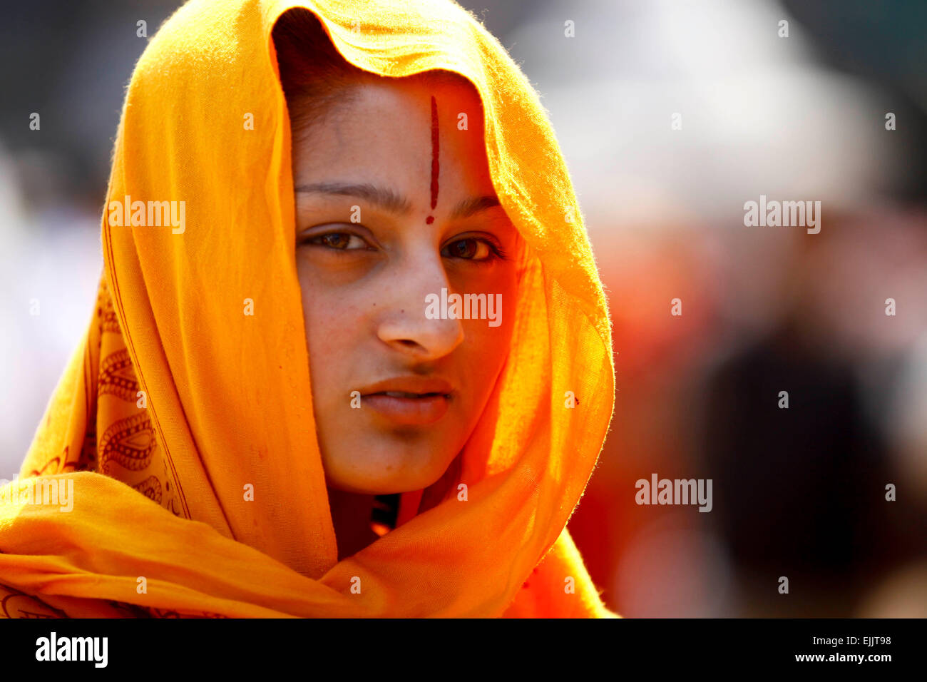 Kathmandu, Nepal. 28th Mar, 2015. A Hindu devotee in religious attire participates in a ceremony