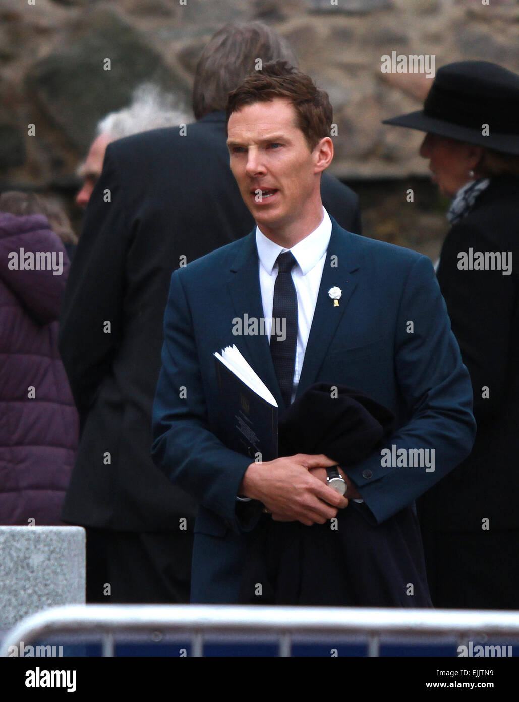 Richard III reinterment . . Leicester, UK . . 26.03.2015 The body of King Richard III will be laid to rest today in Leicester Cathedral. Benedict Cumberbatch leaves after the service of reinterment. © Paul Marriott Photography Stock Photo