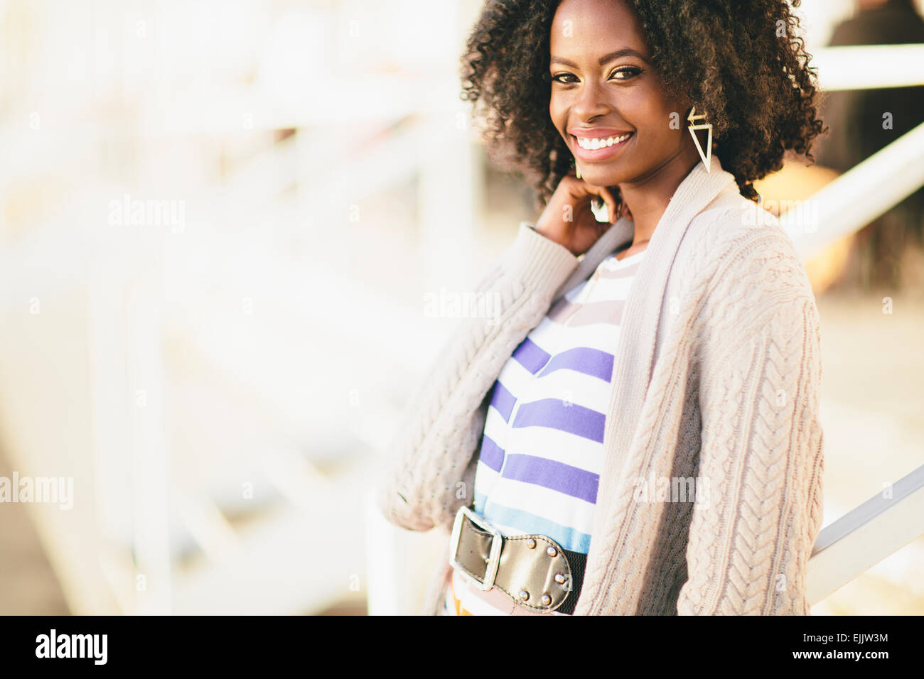 Young black woman on the street Stock Photo