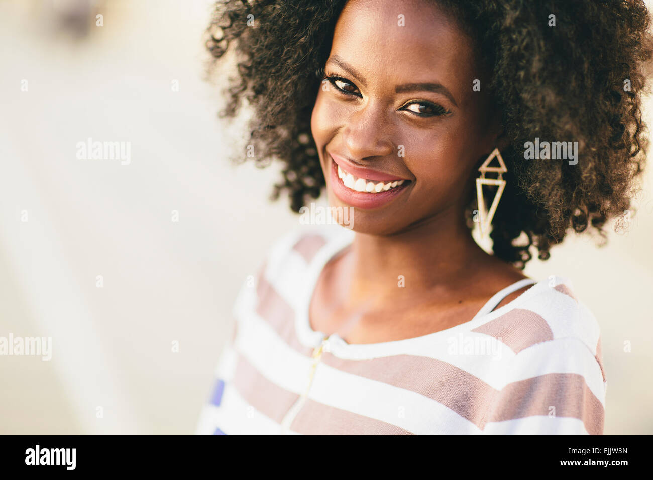 Young black woman on the street Stock Photo