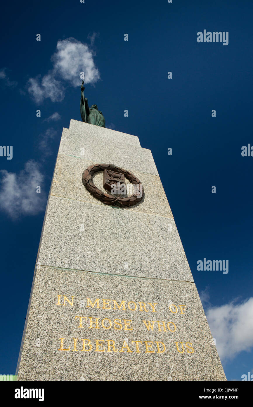 Falklands, Port Stanley, Falklands Islands, 1982 war victory memorial obelisk Stock Photo