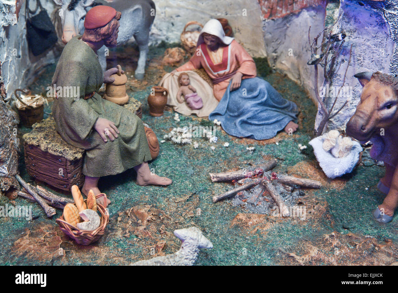 Popular spanish christmas Nativity scene, close up Stock Photo Alamy