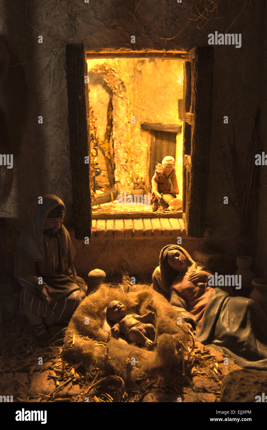 Popular spanish christmas Nativity scene, close up Stock Photo Alamy