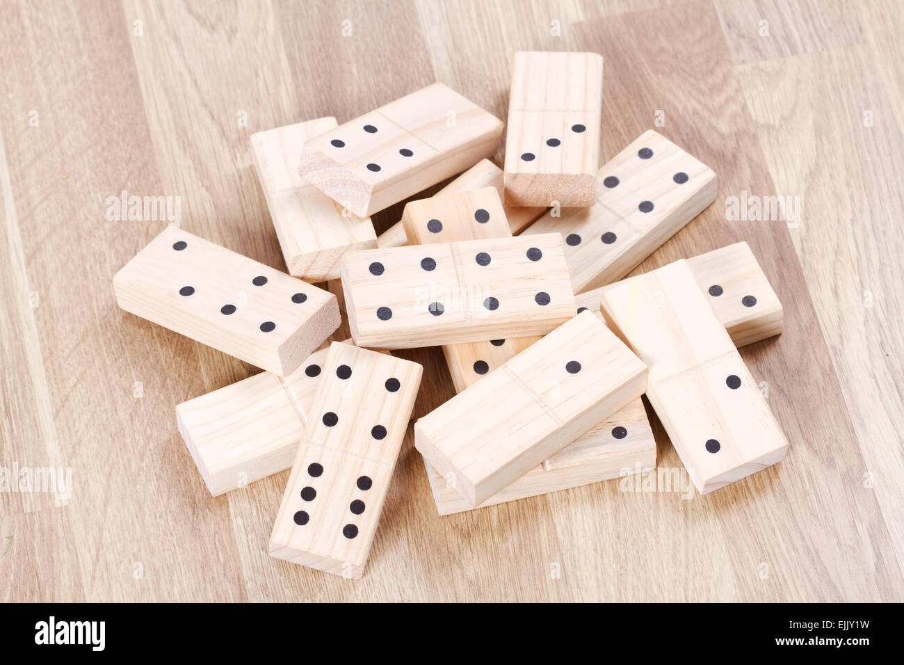 Pile of wood domino Stock Photo