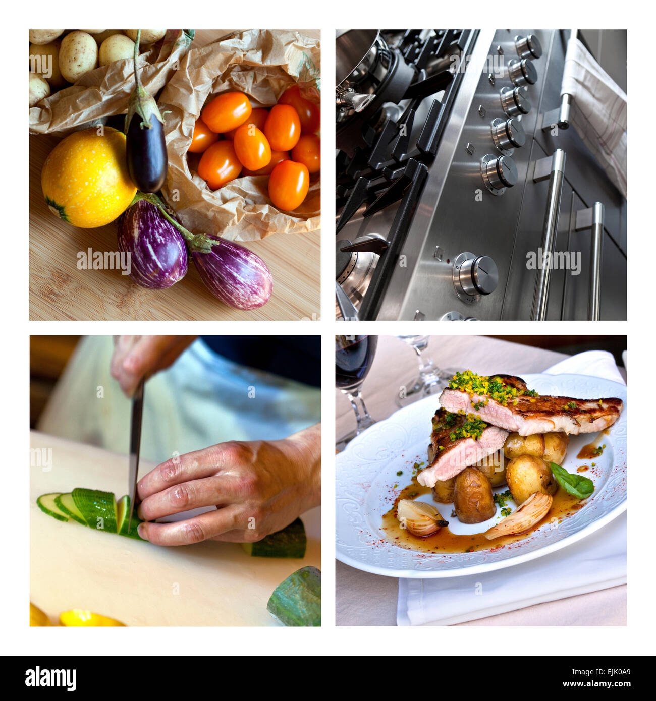 Chef cooking and kitchen on a collage Stock Photo - Alamy