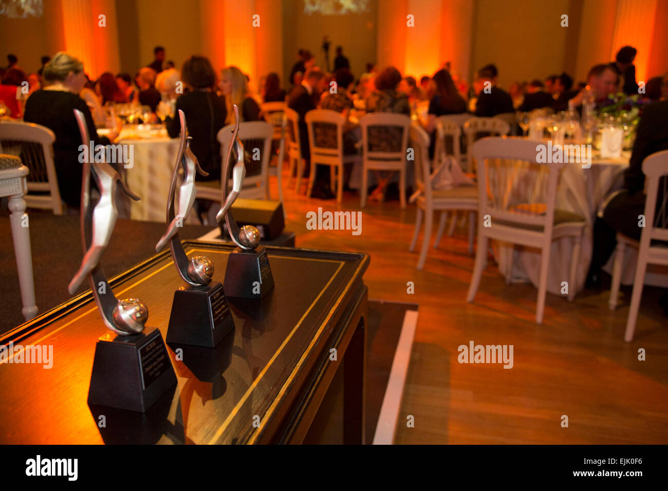 London, UK. Thursday 12th March 2015. International Centre for Research on Women, Champions for Change Awards Dinner event at Banqueting House, Whitehall. The awards. Stock Photo
