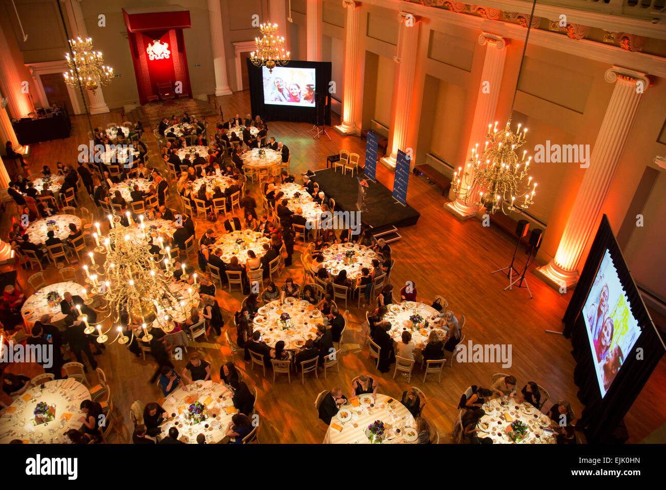 London, UK. Thursday 12th March 2015. International Centre for Research on Women, Champions for Change Awards Dinner event at Banqueting House, Whitehall. Overview of the event. Stock Photo