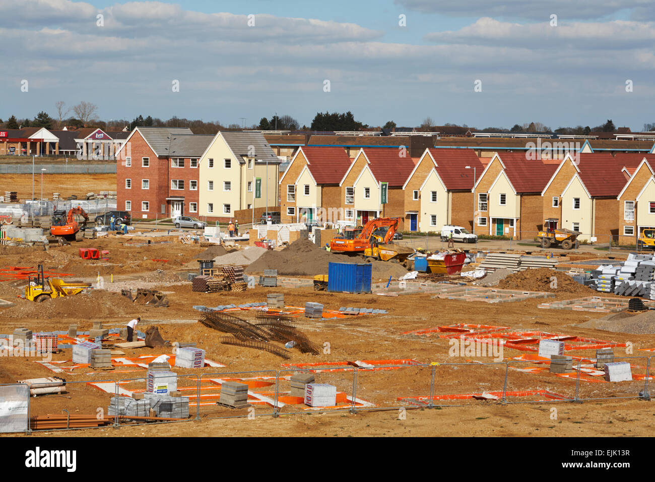 New House Building Development Nightingale Gardens  Stanway Colchester Essex UK Stock Photo