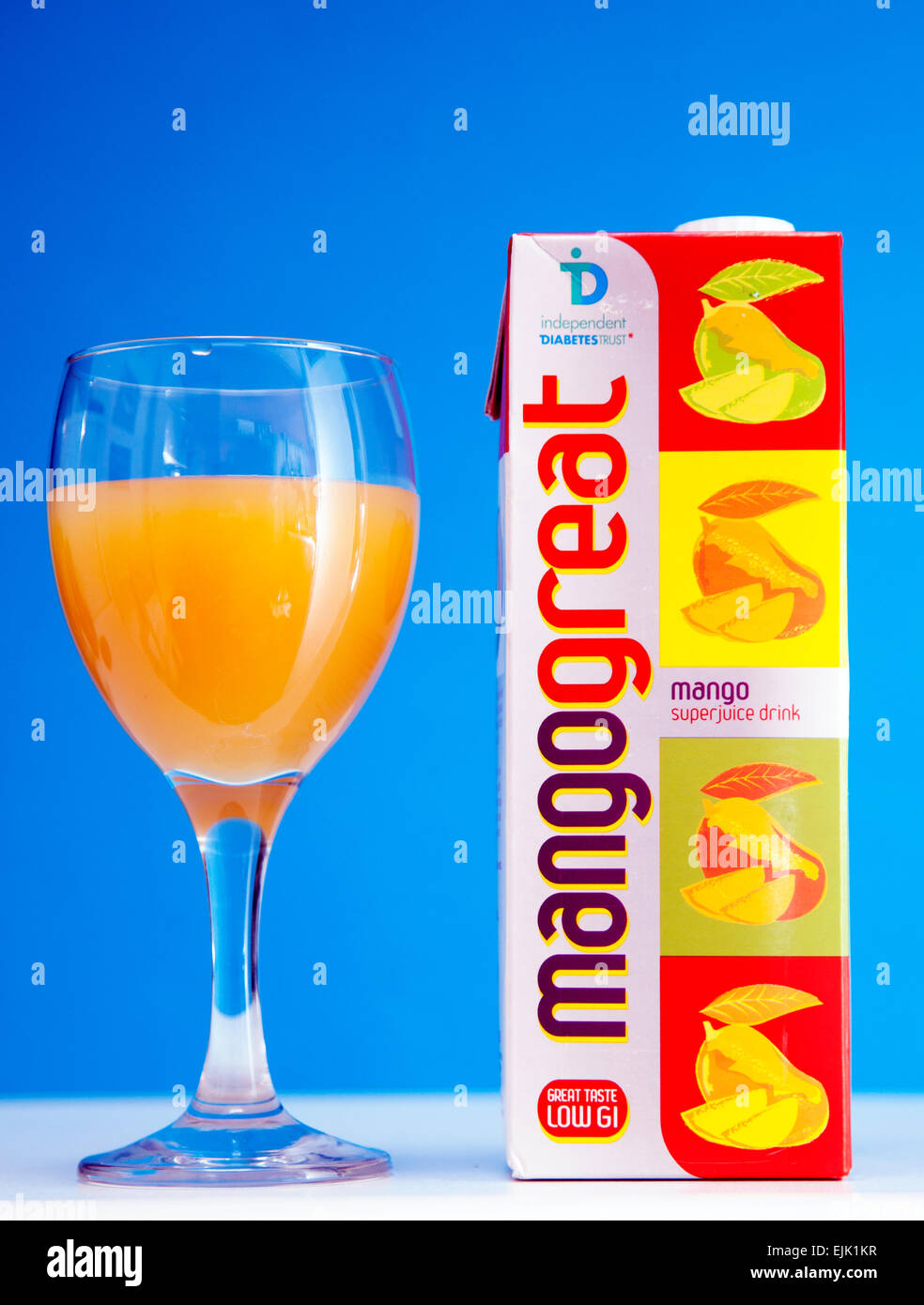 Mangogreat brand mango fruit juice, London Stock Photo Alamy