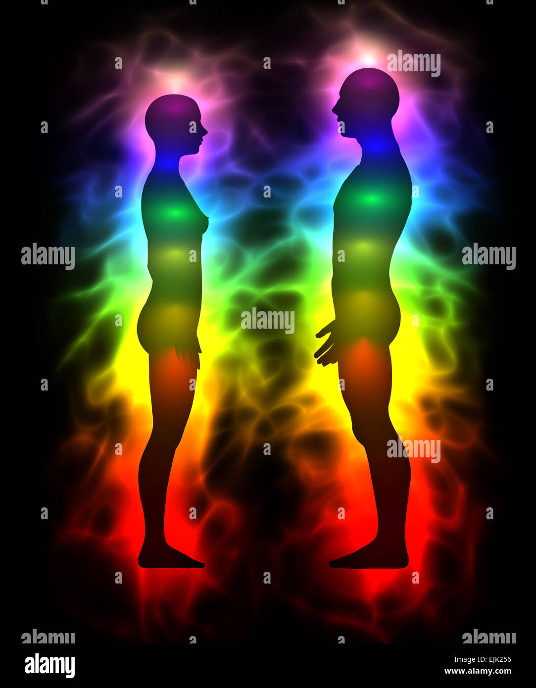 Human aura - healing energy, extrasensory perception Stock Photo