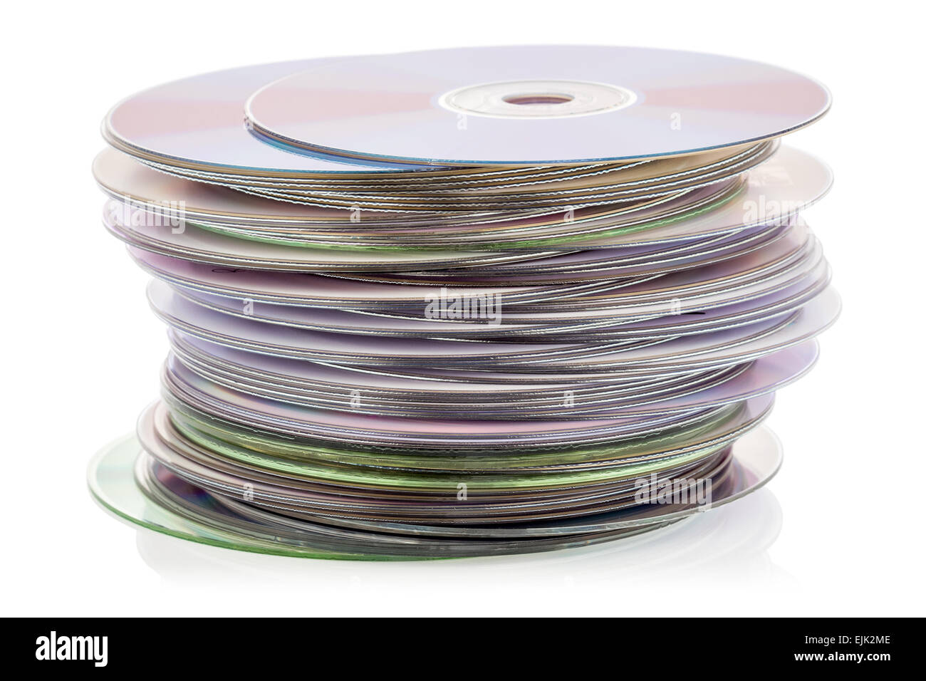 CD stack isolated on the white background Stock Photo