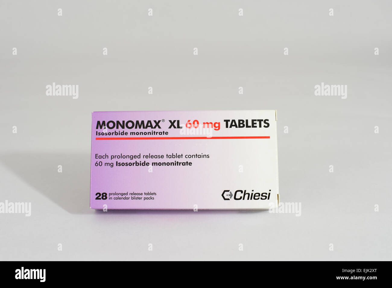 Isosorbide mononitrate drug 60mg tablet Stock Photo
